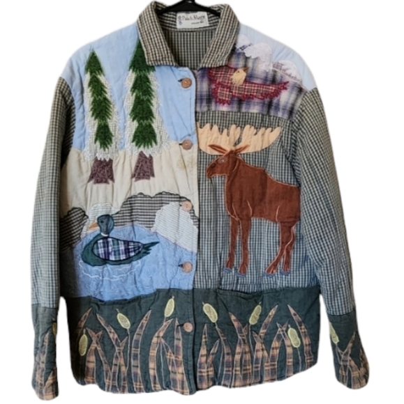 Patch Magic Jackets & Blazers - Vintage Patch Magic Quilted Collared Coat, Medium